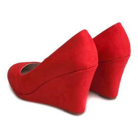 Bombas de camurça em cunha 2054 vermelho 2