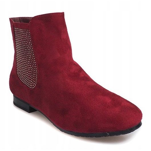 Botas de camurça Jodhpur 7-133 Claret vermelho 2