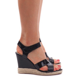 Sandálias de cunha 5H5670 pretas preto 1