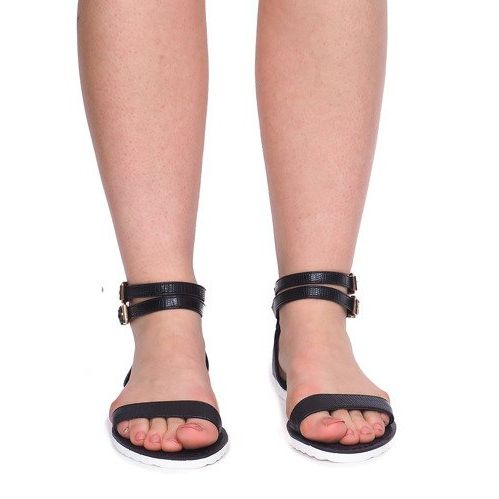 Sandálias Zipper 50086 Pretas preto 1