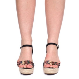 Sandálias de cunha 100-540 pretas preto 2