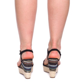 Sandálias de cunha 100-540 pretas preto 1