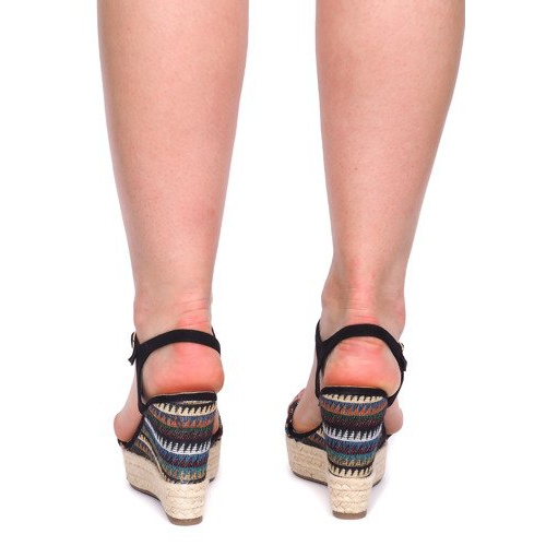 Sandálias de cunha 100-540 pretas preto 1