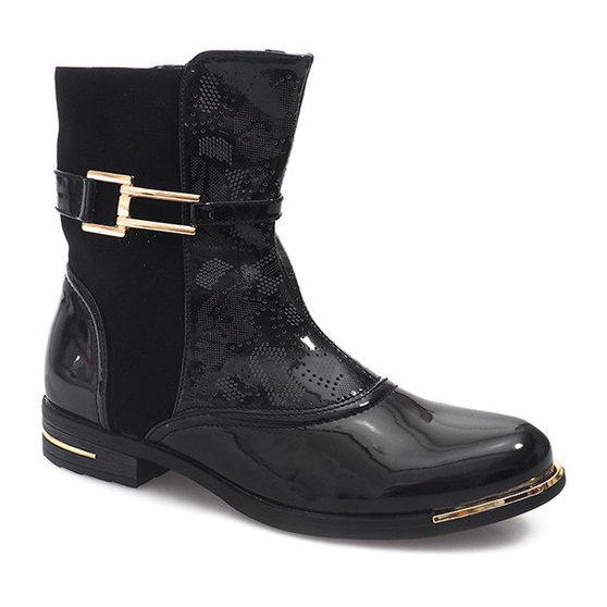 Botas Abertas Galochas Lacadas 6759-1 Preto 2