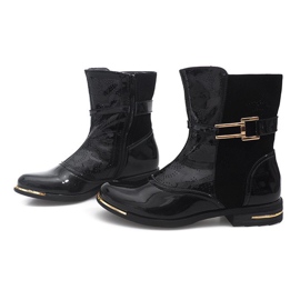 Botas Abertas Galochas Lacadas 6759-1 Preto 1
