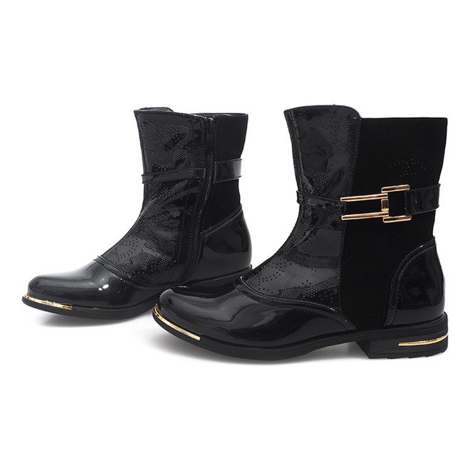 Botas Abertas Galochas Lacadas 6759-1 Preto 1