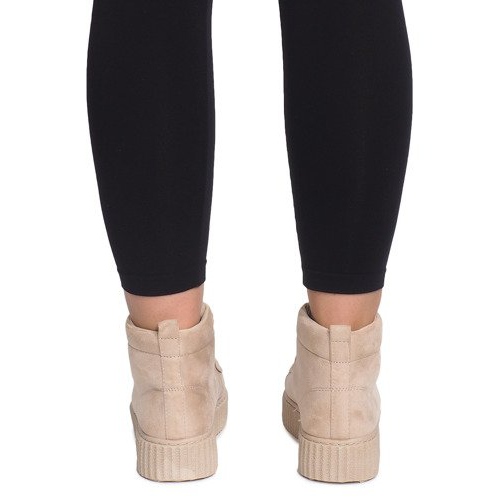 Botas altas trepadeiras na plataforma bege WQ-001 1