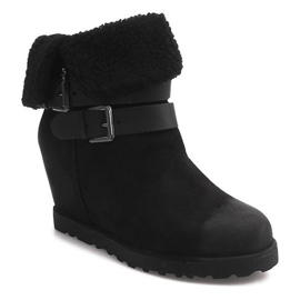 Botas Quentes em Cunha 18-8 Pretas preto 1 Botas Quentes em Cunha 18-8 Pretas preto 1