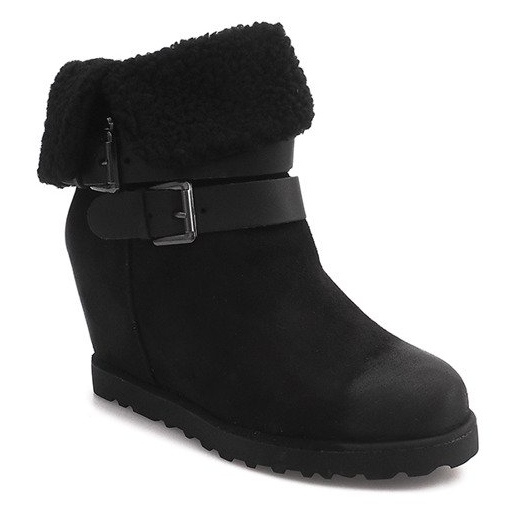 Botas Quentes em Cunha 18-8 Pretas preto 1 Botas Quentes em Cunha 18-8 Pretas preto 1