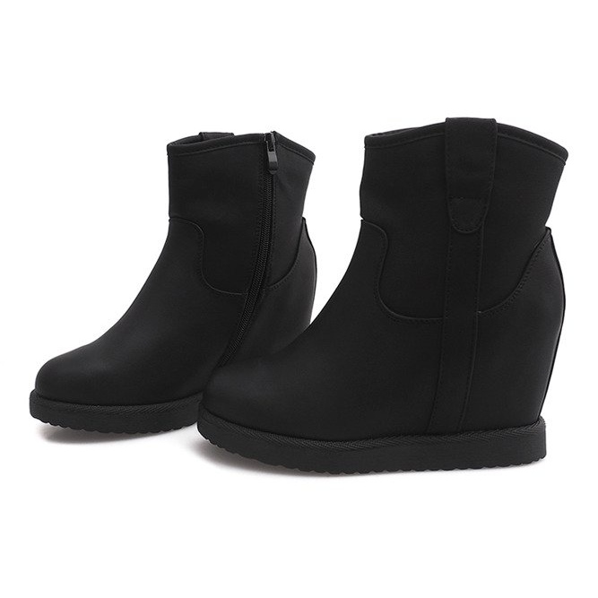 Botas quentes em cunha EL026 pretas preto 1