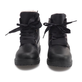 Botas de madeira isoladas TL037-3 pretas preto 2