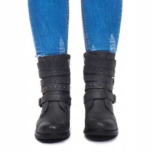 Botas quentes com fivela cinza M172 2 Botas quentes com fivela cinza M172 2