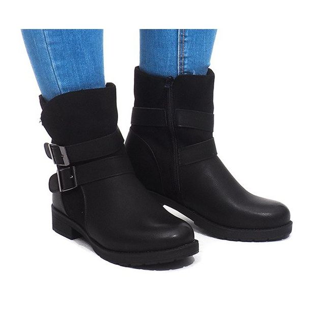 Botas Quentes Com Fivela B0-178 Preta preto 2