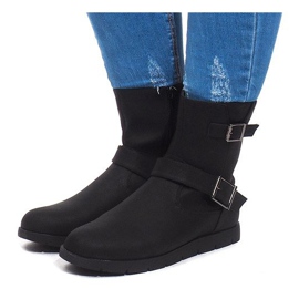 Botas Quentes Com Fivela Preto B9813 1