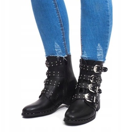 Botas Quentes Com Fivela 6205-1 Preta preto 1