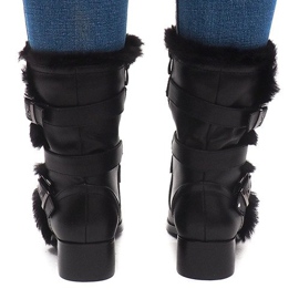Botas Quentes Com Fivela Preta 3140 preto 1