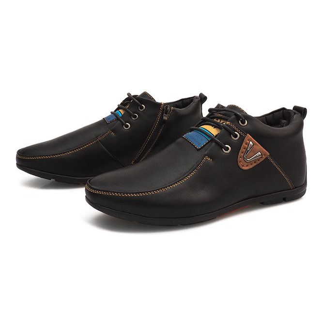 Botas de cano alto amarradas WF622-3 pretas preto 2