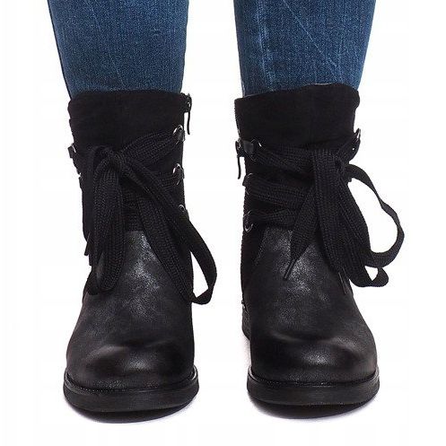 Botas gastas e quentes S113 pretas preto 1
