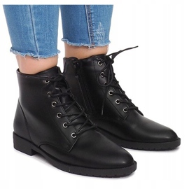 Botas com cordões H7186 Pretas preto 1