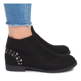 Botas de camurça com tachas 30696 pretas preto 1