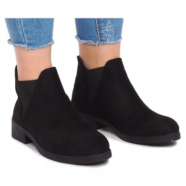 Botas de camurça com faixa elástica 8203Y preta preto 2