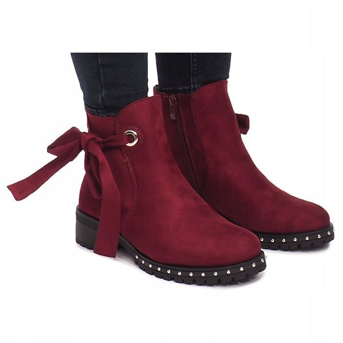 Botas de camurça DR1798-64 Borgonha vermelho 2