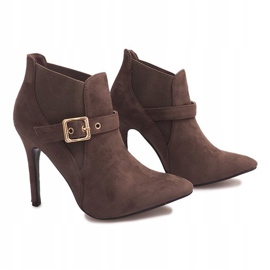 Botas em camurça de salto alto PK097 Khaki multicolorido verde 1