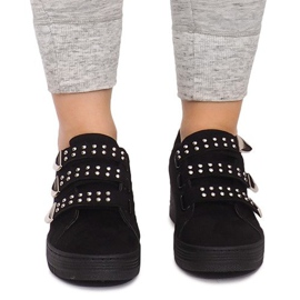 Tênis com velcro com lantejoulas AB-3 preto 1