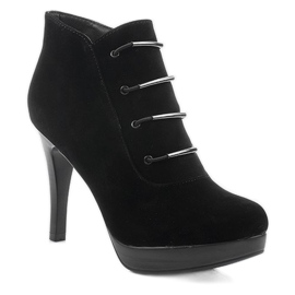 Botas com salto alto J0082-1 ​​Zíper preto 1