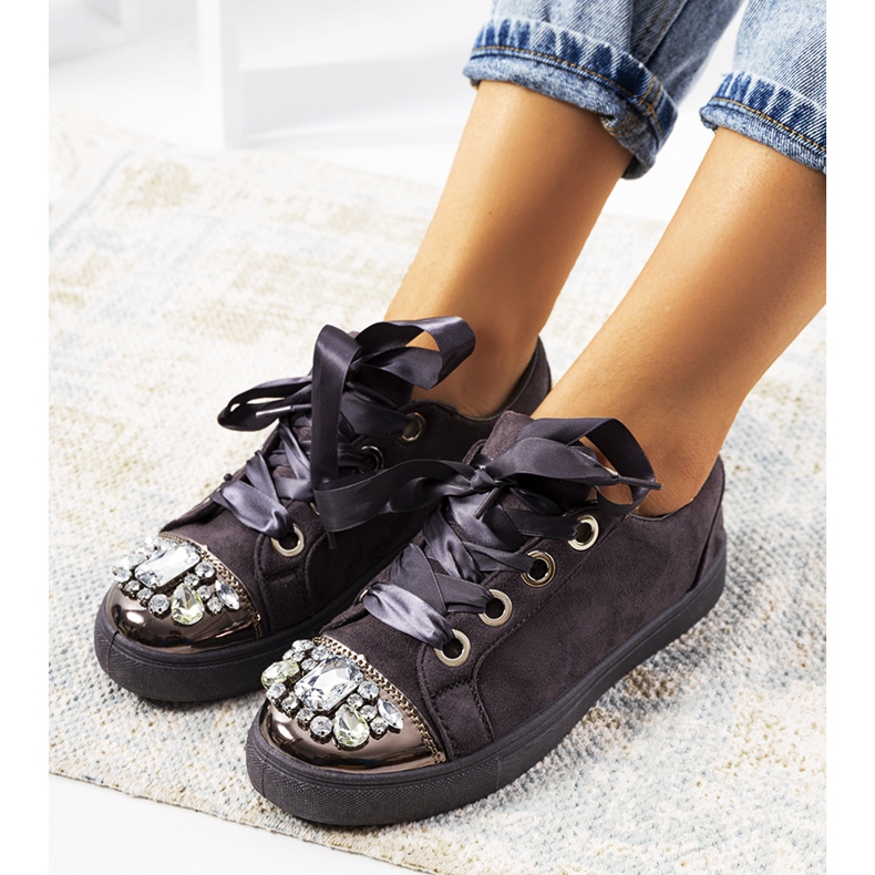 Tênis ricamente decorados 6192 cinza 2