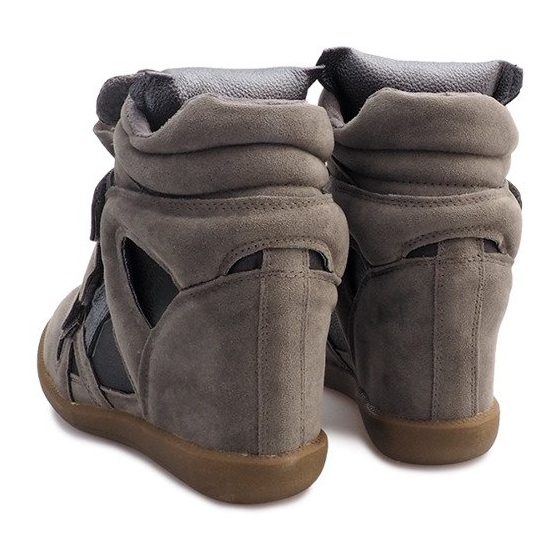 Tênis cunha R9686 cinza 1