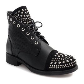 Botas Openwork Com Pregos KL-278 Pretas preto 1
