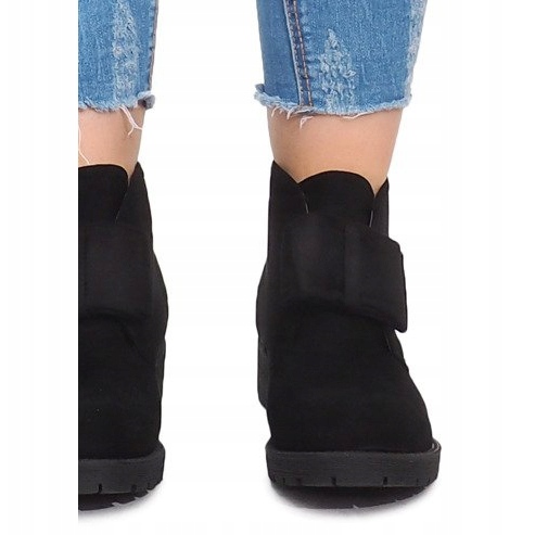 Botas e laços de camurça FA162 preto 1