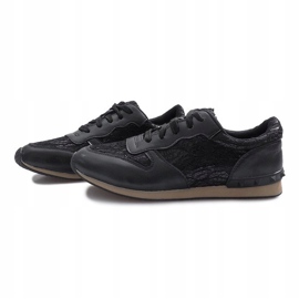 Tênis preto com renda Lou 1 Tênis preto com renda Lou 1