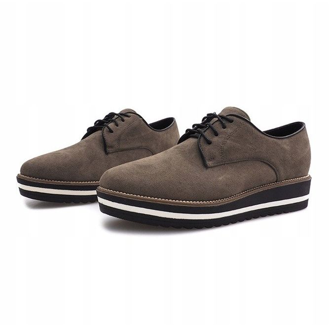 Sapatos de renda verde-oliva da Paulette cáqui 2