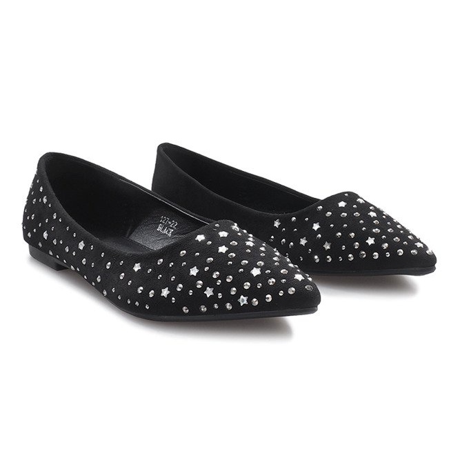 Bailarinas negras com estrelas negras preto 1 Bailarinas negras com estrelas negras preto 1