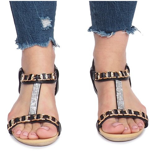 Sandálias pretas em um delicado salto Tree em forma de cunha preto 1