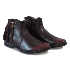 Botas de couro cor de vinho A2643-45 vermelho 1