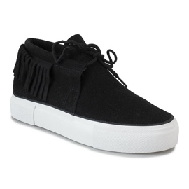 Trepadeiras pretas com franjas boho A-63 preto 1