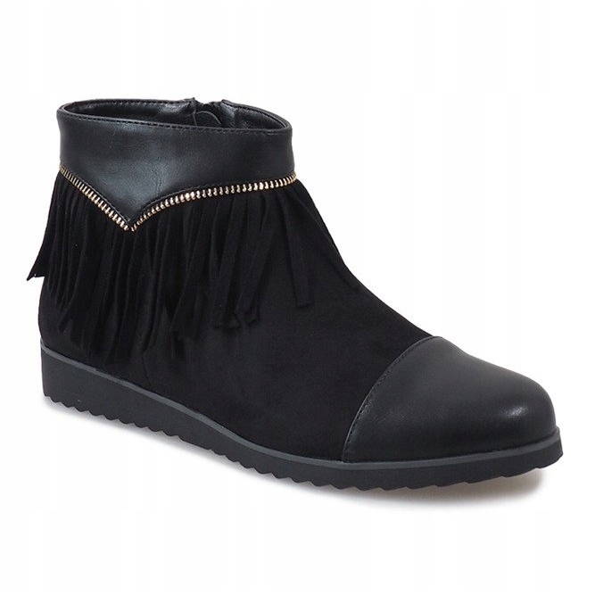 Botas pretas com franjas de boho TL-19 preto 1