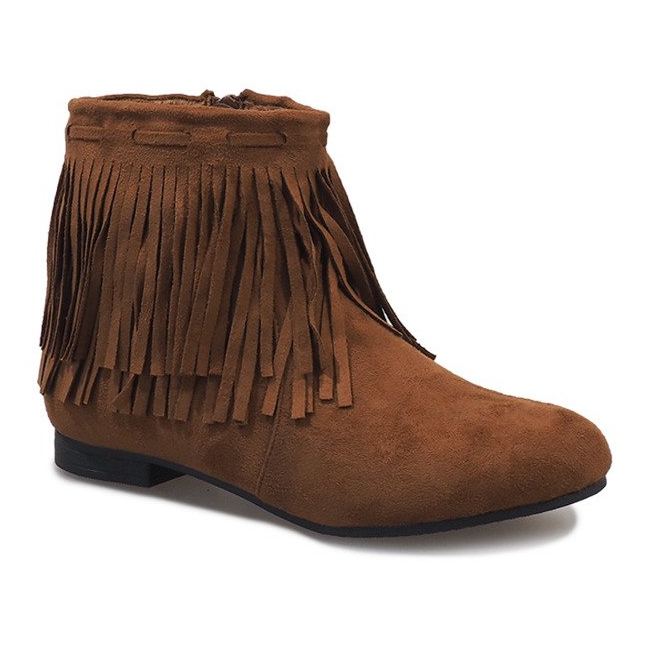 Botas de camelo com franjas boho LM-656 marrom 1