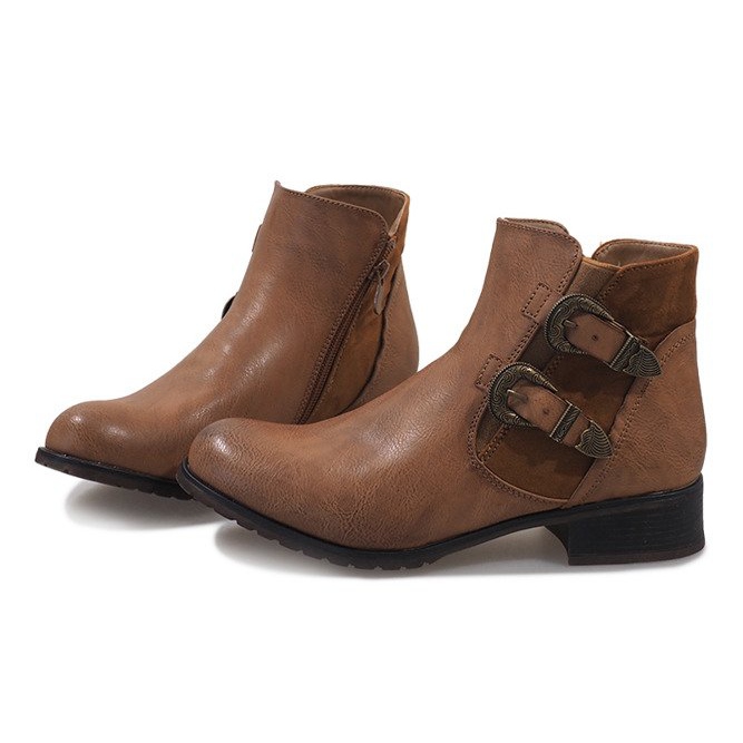 Botins de camelo com fivelas 2993 castanho 1