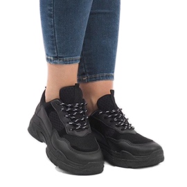 Sapatos esportivos pretos da moda 1801 1