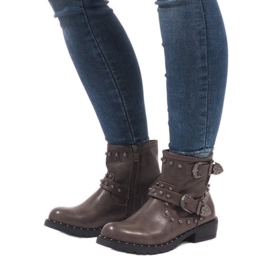 Botas cáqui com fivelas e lantejoulas A8018 multicolorido verde 1 Botas cáqui com fivelas e lantejoulas A8018 multicolorido verde 1
