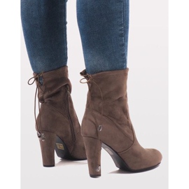 Botins de camurça cáqui no poste E4873 multicolorido verde 2