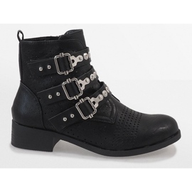 Botas pretas com fivelas 7168-PA preto 2 Botas pretas com fivelas 7168-PA preto 2