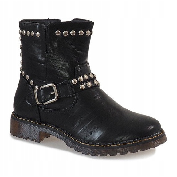Botas pretas com fivela A-30 e lantejoulas preto 1 Botas pretas com fivela A-30 e lantejoulas preto 1