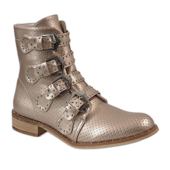 Botas douradas com fivelas CLS-57 dourado 1