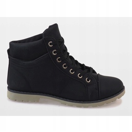 Botas pretas com cordões BK-77 preto 2 Botas pretas com cordões BK-77 preto 2