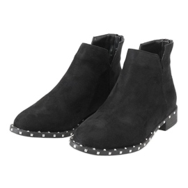 Botas de camurça preta com tachas 3283-1 preto 2 Botas de camurça preta com tachas 3283-1 preto 2
